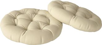 OUTSUNNY Outdoor Seat Cushions Set Of 2 - Tufted Round Chair Pads - Beige | TJ Hughes