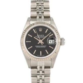 Rolex Pre-owned Roestvrijstalen Horloge - Dames - Vintage Horloges - Zwart - ONE Size - Vintage