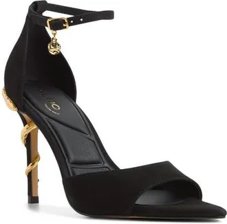 Aldo Medeza Ankle Strap Pointed Toe Sandal in Black at Nordstrom, Size 8.5