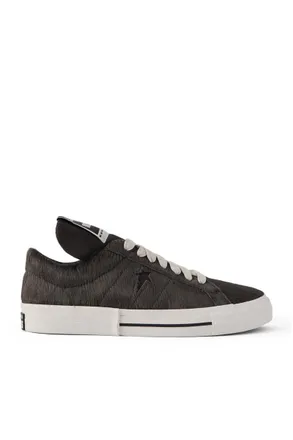 Rick Owens + Converse One Star Leather-Trimmed Calf Hair Sneakers
