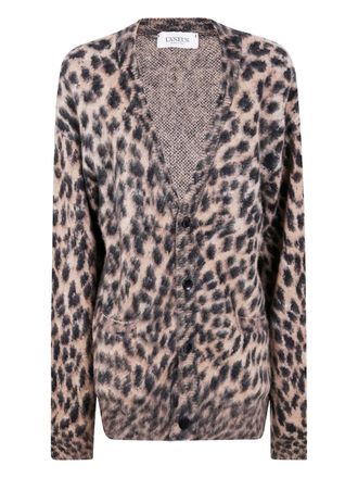 Laneus leopard-print button-up cardigan - men - Polyamide - 54 - Neutrals