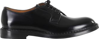 Doucal's Black Almond-Toe Leather Derby Loafers