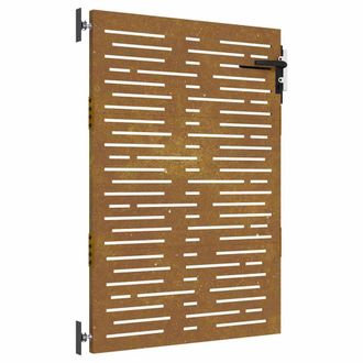 Berkfield Home Garden Gate 85x150 cm Corten Steel Square Design in Brown
