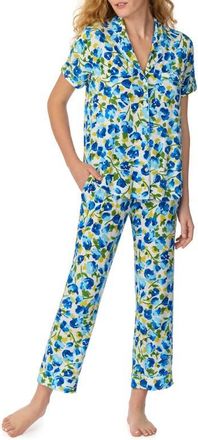 Kate Spade New York print crop pajamas in White Blue at Nordstrom, Size X-Small