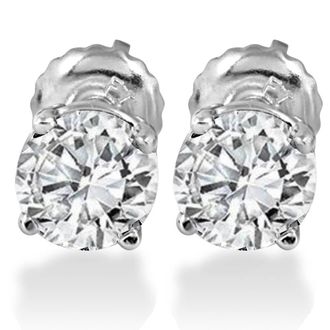 Pompeii3 1.25CT Lab Grown Diamond Studs Screw Back 14K White Gold
