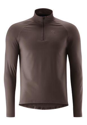 Gonso Radtrikot GONSO Essential Jersey Longsleeve M, Herren, Gr. XXL, dunkelbraun, 86% Polyester; 14% Elastan, hoch geschlossener Ausschnitt, Trikots Radtri