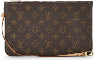 Louis Vuitton Brown Monogram Coated Canvas Neverfull Pouch Nm Mm (Authentic Pre-Loved)