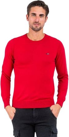 Gas Luxe Katoenen Blend Trui - Heren - Ronde hals truien - Rood - 2XL - Katoen - Truien & Vesten