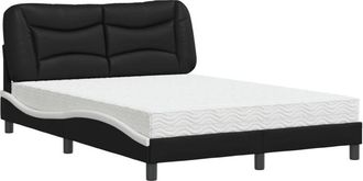 vidaXL Vidaxl - Cama Con Colch&oacute;n Cuero Sint&eacute;tico Negro Y Blanco 120x200 Cm