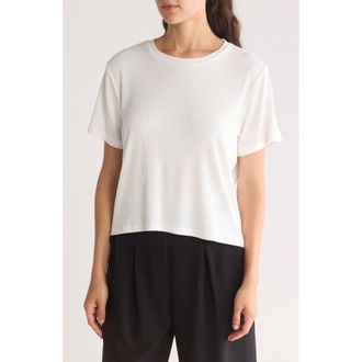 1.State Rib Jersey Boxy Crop T-Shirt in New Ivory at Nordstrom Rack, Size Large