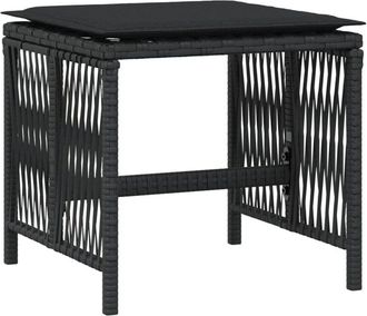 vidaXL Taburetes De Jard&iacute;n Con Cojines 4 Uds Rat&aacute;n Pe Negro 41x41x36cm Vidaxl
