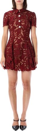 Self Portrait Red Lace Mini Dress