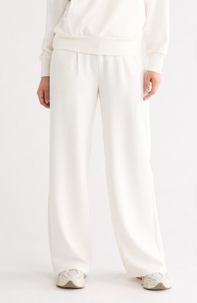 90 Degree by Reflex Ribbed Scuba Wide Leg Pants in White Dove at Nordstrom Rack, Size X-Large