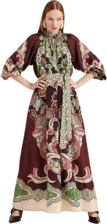La DoubleJ Abundance Goddess Zijden Voile Jurk - Dames - Maxi kleedjes - Veelkleurig - XS - Kleedjes