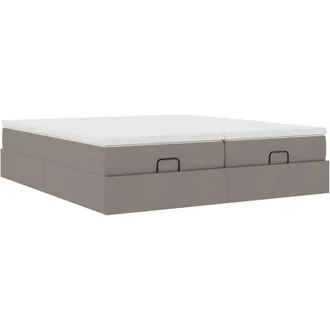 vidaXL Estructura De Cama Otomana Colchones Tela Gris Pardo 180x200 Cm Vidaxl