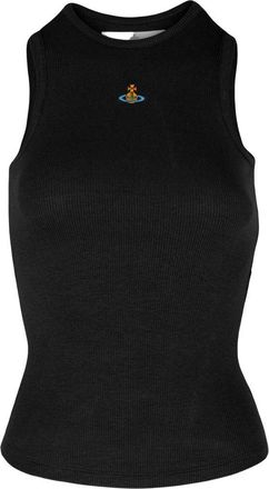 Vivienne Westwood Black Fitted Sleeveless Ribbed Top
