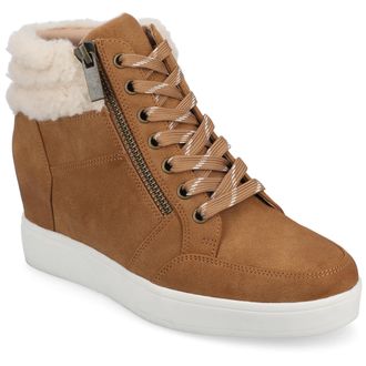 Journee Collection Womens Clarity High Top Wedge Sneaker