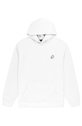 Dalix Ghost Relaxed Midweight Fleece Pullover Hoodie in White at Nordstrom, Size Xx-Large