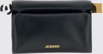 Jacquemus Clutch Rond Carr&eacute; a mano in pelle di agnello liscia con logo
