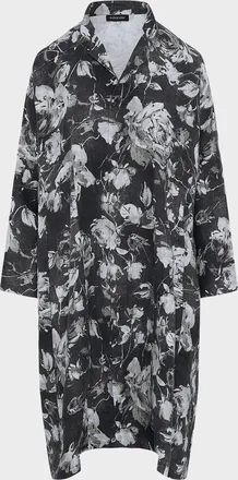 Eskandar A-Line Panelled Mandarin Jacket Coat - 3/4 Length