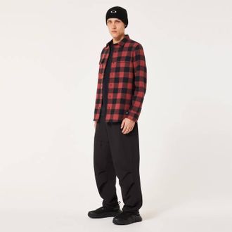 Oakley Mens Bear Cozy Flannel Shirt In Rosewood/black
