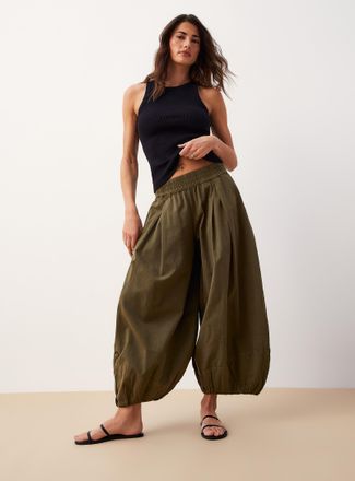 Free People Womens Moonflower deep pleating barrel-leg pant