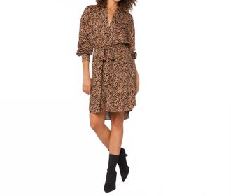 Velvet Heart Kora Mini Dress In Brown Black Zebra Print