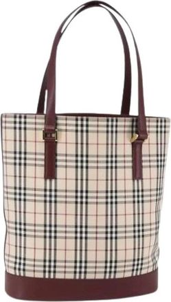Burberry Pre-owned Canvas Tote Bag - Dames - Vintage Shopper - Veelkleurig - ONE Size - Vintage