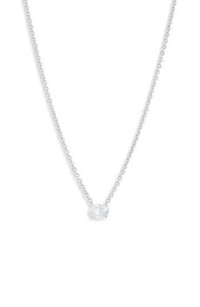 Nadri Modern Love Small Oval Cubic Zirconia Pendant Necklace in Rhodium at Nordstrom Rack