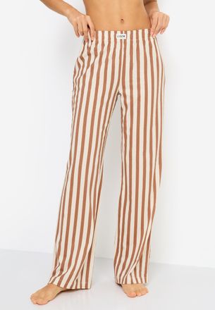 Lascana Pyjamahose LSCN BY LASCANA, Damen, Gr. 36/38, N-Gr, braun, ros&eacute;gold, gestreift, Single Jersey, Obermaterial: 50% Baumwolle, 50% Viskose, gestreift, me