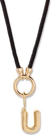 Brook & York Kai Initial Charm Necklace in Gold/Black U at Nordstrom