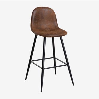 Sklum Taburete Alto En Polipiel Glamm Sklum Caf&eacute; Vintage Negro