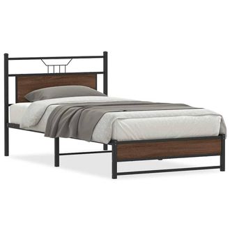 Berkfield Home Bed Frame without Mattress Brown Oak 107x203 cm Engineered Wood