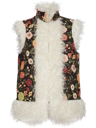La DoubleJ sleeveless folk jacket - women - Polyester/Mohair/Elastane - L - Black