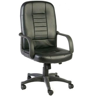 Dmora Silla De Oficina Dmelar, Silla Ejecutiva Con Reposabrazos, Silla De Oficina Ergon&oacute;mica, Negro, 56x59h104/114 Cm - Dmora