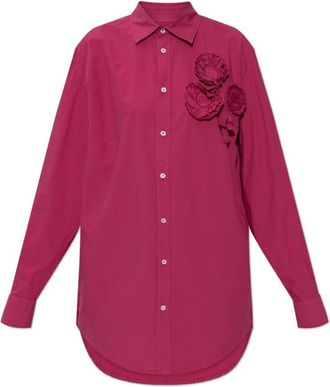Dsquared2 Shirt met applicatie - Dames - Overhemden - Roze - M - Katoen - Overhemden