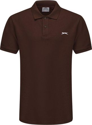 Slazenger Mens Plain Polo Shirt Chocolate Brown XXL
