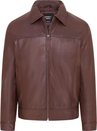 Infinity Leather Heren Bruin Retro Klassiek Leren Harrington Bikerjack - Drammen