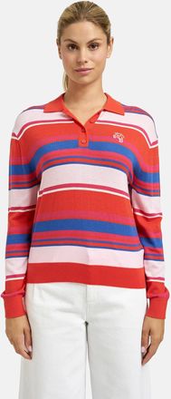 Smith & Soul Polokragenpullover SMITH & SOUL, Damen, Gr. XXL, mandarin rot print, Feinstrick, Obermaterial: 40% Viskose, 30% Polyamid, 20% Polyester, 10% Kaschmir,