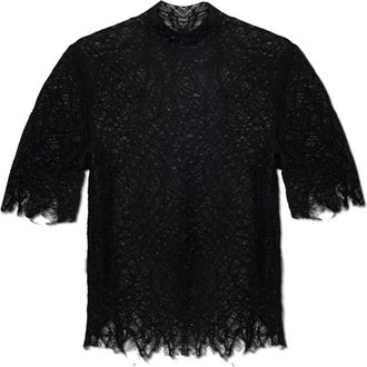 Alexander McQueen Alexander McQueen, Blouses, female, Black, Size: S Lace top