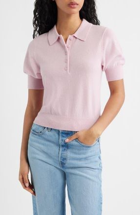 Reformation Skye Cashmere Polo in Babygirl at Nordstrom, Size X-Small