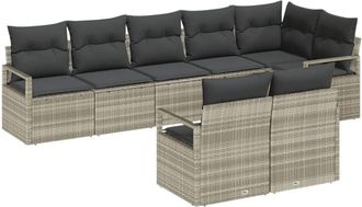 vidaXL Vidaxl - Garden Sofa Set with Cushion 8 pcs Light grey 100 x 55 x 73 cm