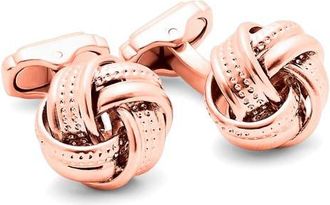 Tateossian Thompson Satin Dot Knot Cuff Links in Rose Gold at Nordstrom