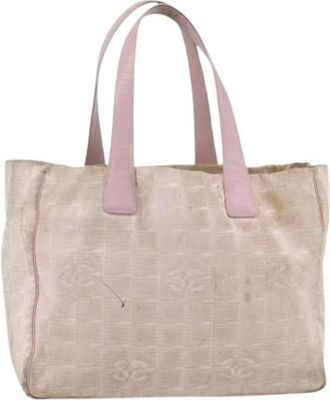 Chanel Pre-owned Tote Bags, female, Pink, Size: ONE SIZE Pre-owned Vintage Nylon Tote Bag