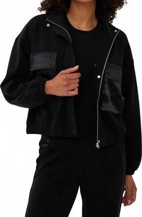 Esqualo Cardigan Bomber Jacket In Black