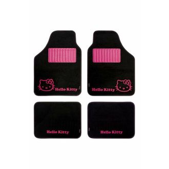 Hello Kitty Set De Alfombrillas Para Coche Hello Kitty Negro Rosa (4 Pcs)