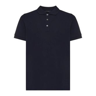 Fay Polo Shirts, male, Blue, Size: 2XL Stretch Piquet Polo