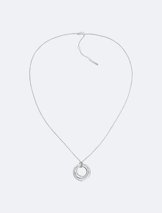 Calvin Klein Womens Sculptural Round Pendant Necklace - Metallic - OS