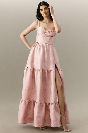 V. Chapman Lucetta Corset Tiered Maxi Dress