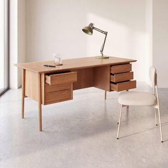 Maisons du monde Escritorio vintage de roble macizo